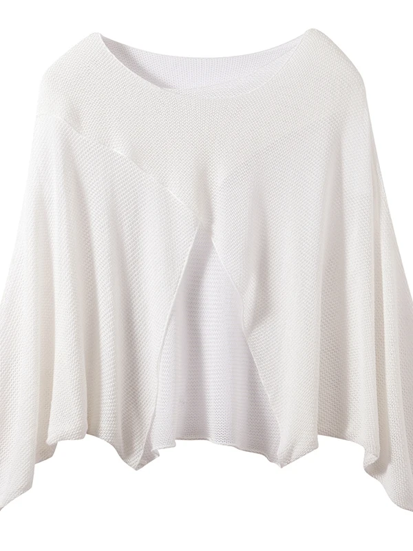 เสื้อคลุมกันแดดทรงกลม ไซส์ใหญ่ ผ้าลูกไม้ คอไขว้ แขนยาว สีพื้น สำหรับผู้หญิง ฤดูร้อน