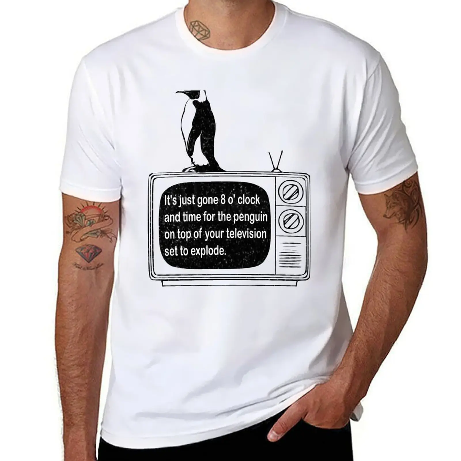 

Exploding Penguin - British Comedy - Flying Circus T-Shirt t shirts for man cotton cotton t shirts high quality T-shirt