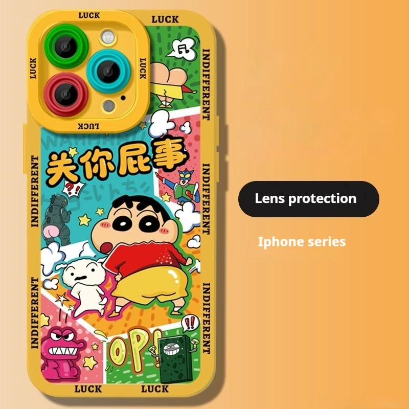 Anime Crayon Shin Chan Image Iphone 16 Pro Max Case Apple Mobile Phone Pro Case Iphone 11 12 13 14 Tpu Phone Protecting Cover