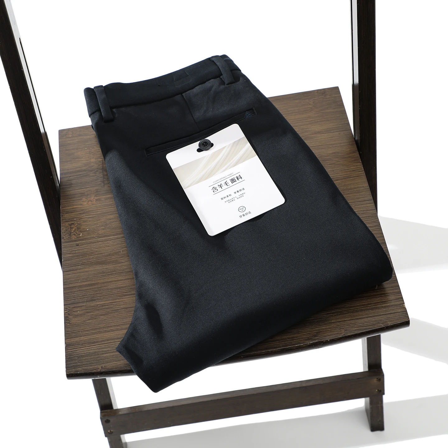 

Warm Fce Lined Wool Blend Men's Casual Straight Leg Trousers for Commuting Busin Autumn Winter Comfortable Pants