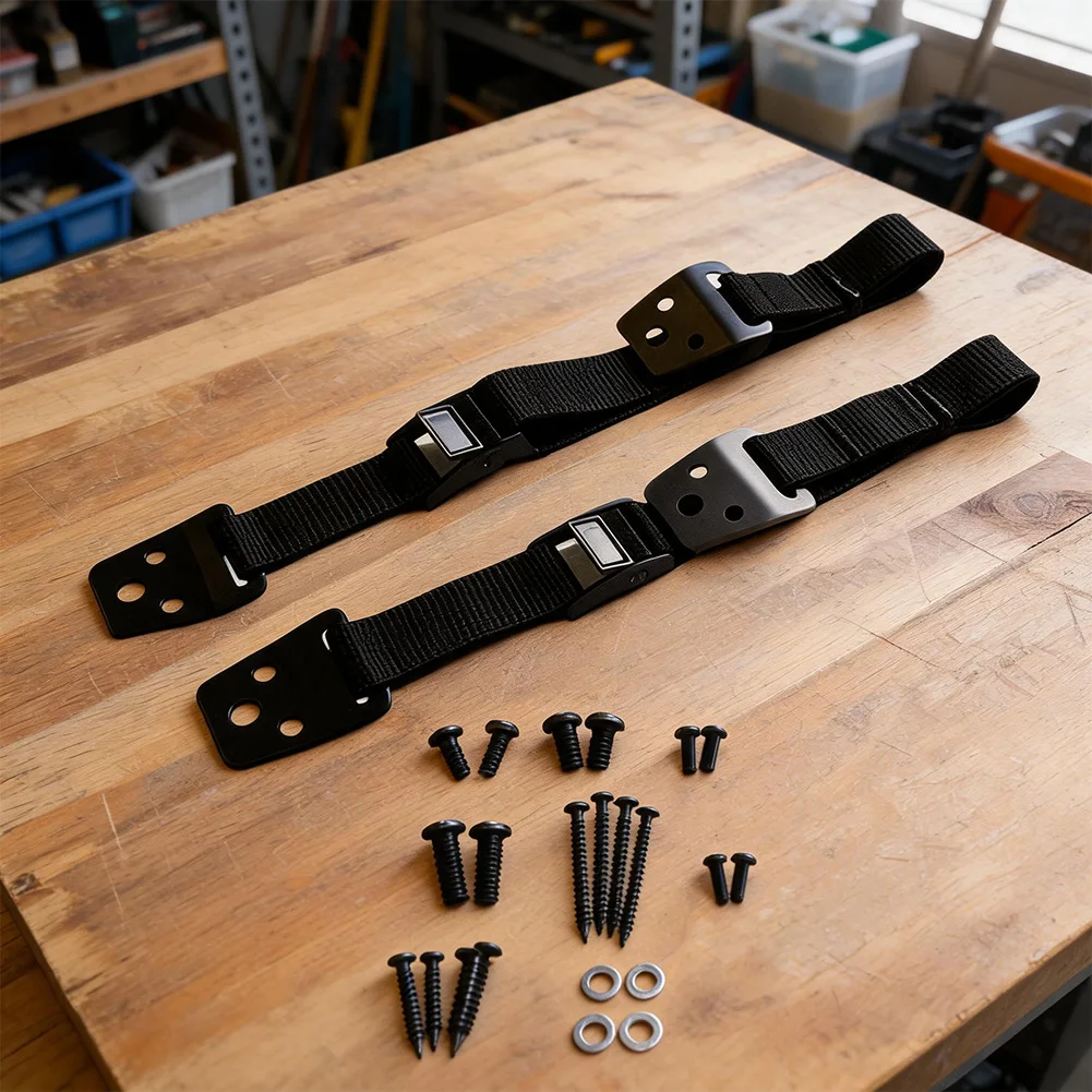 Adjustable Anti Tip Strap With Metal Buckle For Furniture TV, Nylon Wall Securing Belt With Mounting Screws