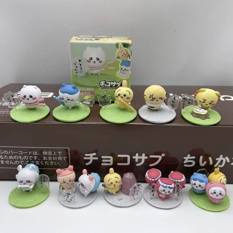 

В наличии 5/10 шт. Chiikawa Kawaii анимационная модель украшения милые игрушки самодетонационный медведь Усаги настольная кукла подарок на день рождения для девочек