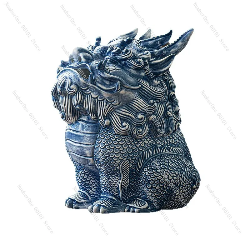 Small Pixiu Tea Pet | Jingdezhen Ghost Fan Sun Eye Creative Product, Desktop Incense Burner Lucky Decorative Tea Set