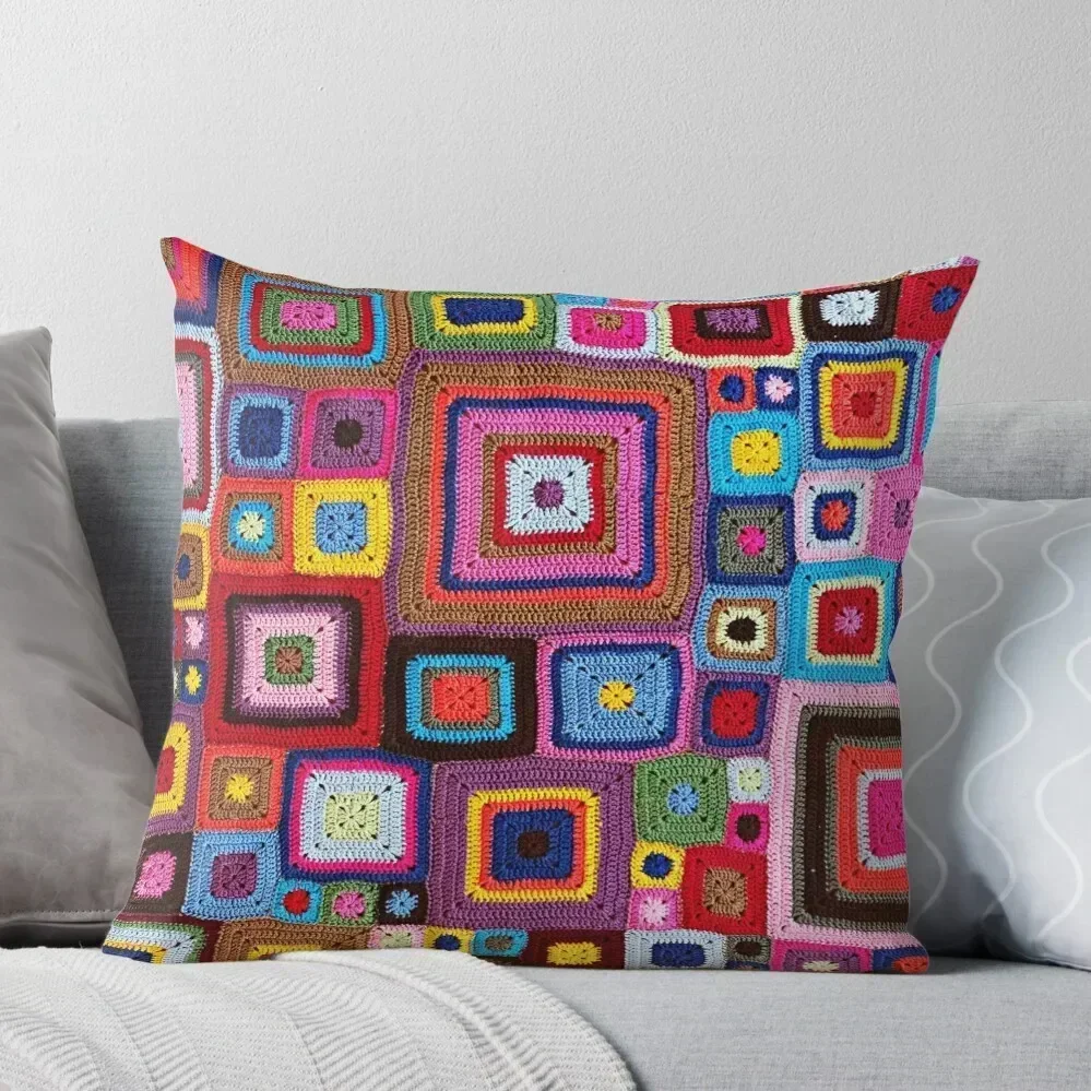 

cozy crochet Throw Pillow Anime Cushions Cover Plaid Sofa Decorative pillowcase pillow