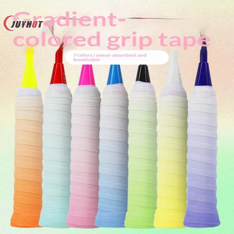 Gradient Color Sport Overgrip Tape Tennis Overgrip Sweatband Badminton Racket Grip Sweat Band Padel Shock Absorption Grip Tape