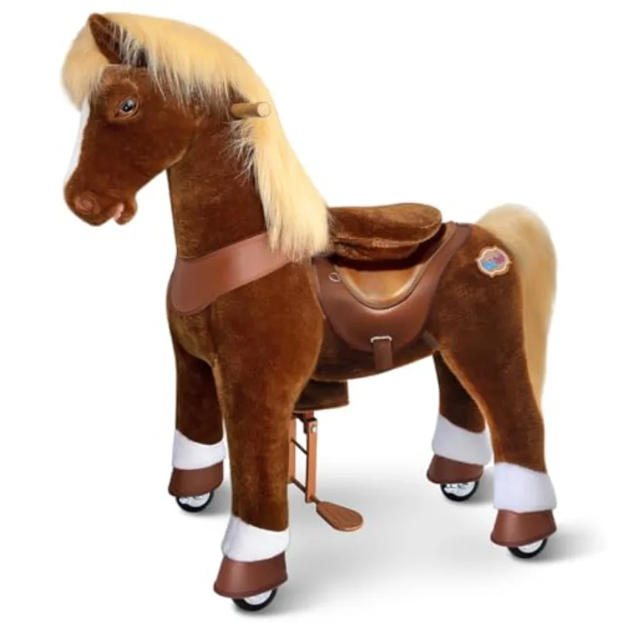 

Конь-качалка PonyCycle Big Horse Ride on Pony Advanced Model Y, плюшевый, коричневый, для детей от 7 лет, для дома и улицы