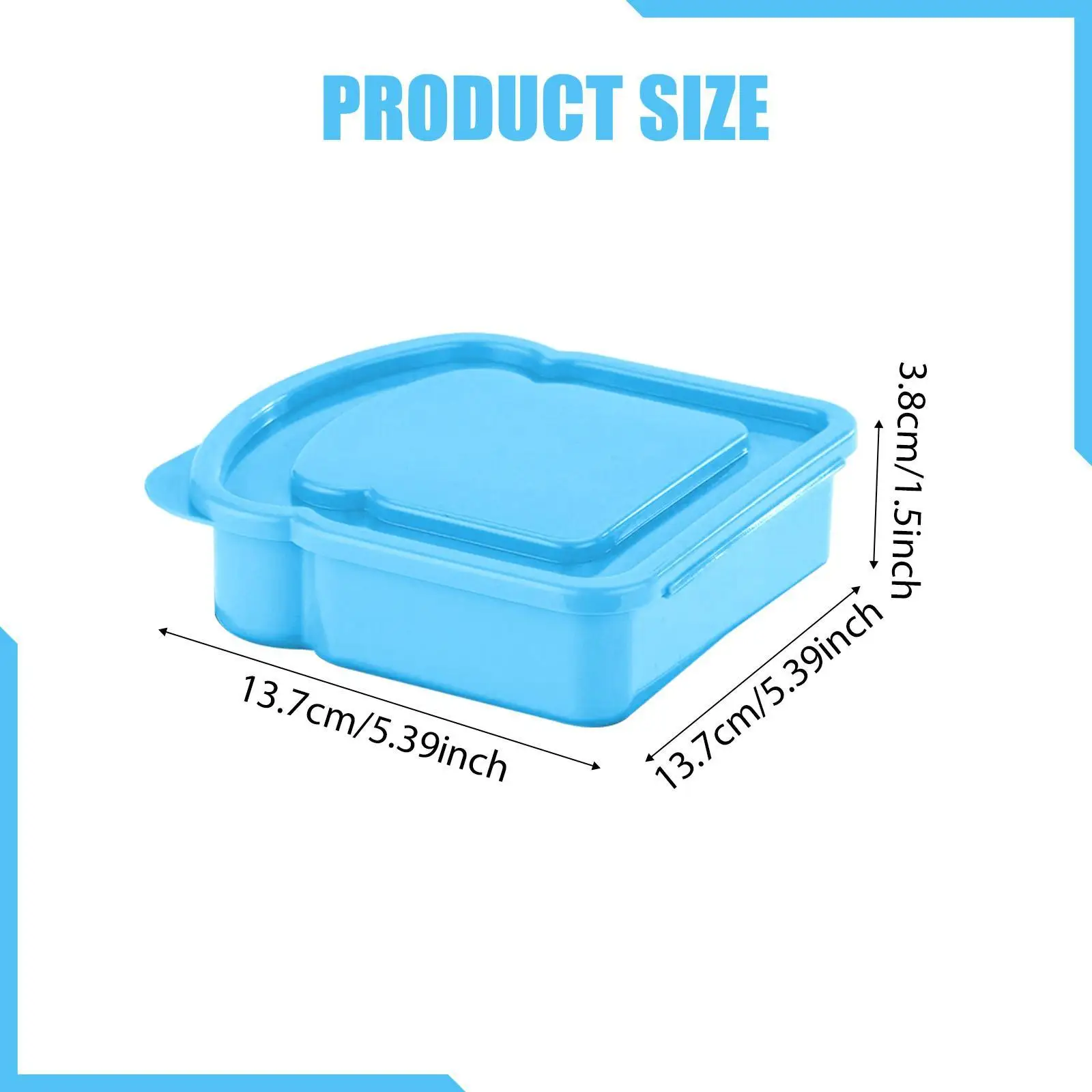 Reusable Sandwich Box Bento Lunch Container with Lid for Snacks Fruit School Office Picnic Travel