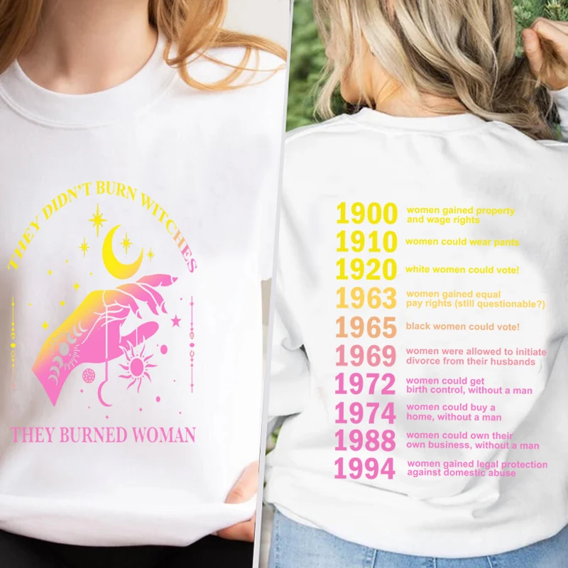 They Didn't Burn Witches Hoodies Witchy Feminist Sweatshirt Pullover Long Sleeve Women's Rights Crewneck Sweatshirt Hoodies