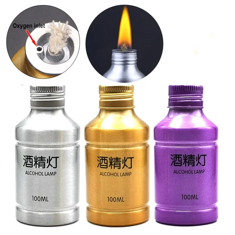 20pc Chemistry Alcohol Burner Lamp Portable Aluminum Alloy Alcohol Lamp 15cm Wick Laborotary Heating Supplies Teaching Equipment