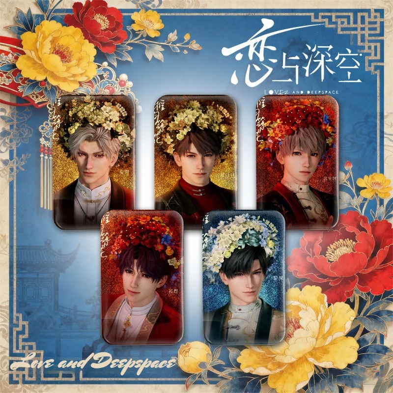 

Love and Deepspace Chinese Flower Hairpin Shiny Badge Sylus Xavier Zayne Rafayel Caleb 4.3*7CM Anime Brooch Pin Clothing Access