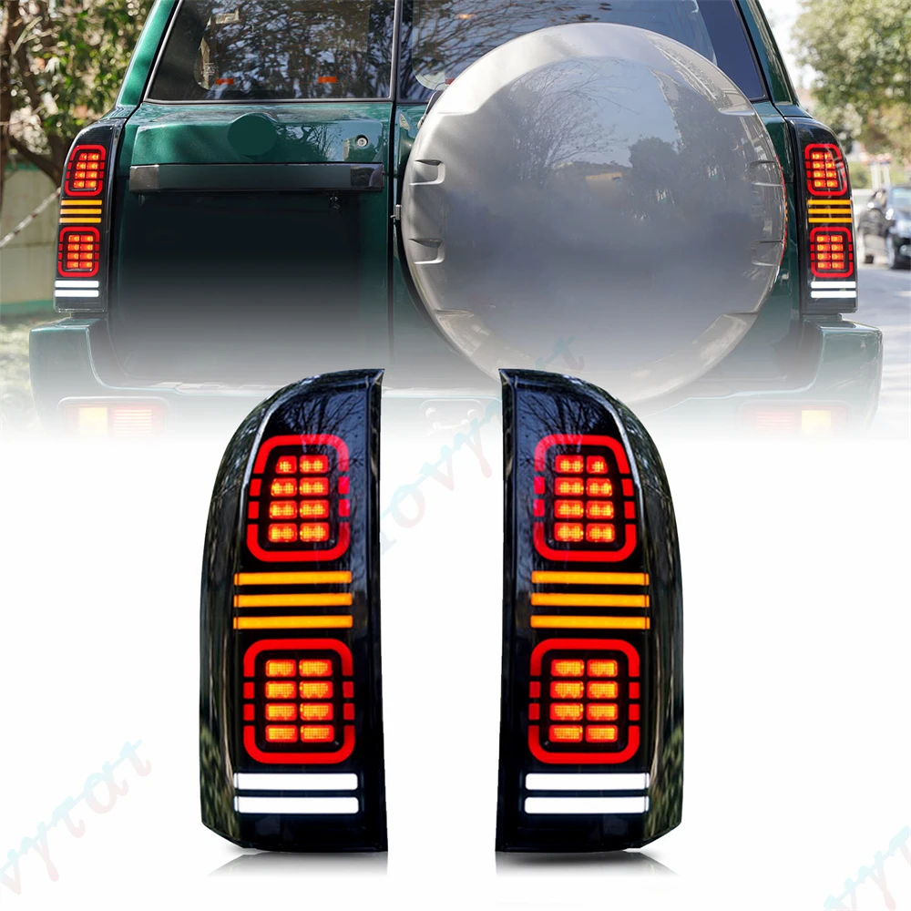 Pair LED Taillights For 2004 - 2016 Nissan Patrol Y61 GU GRX Wagon Taillamp Taillight Rear Lamp Fog Turn Signal Reversing Light