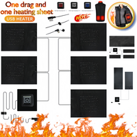 Electric Heating Pads 5/4/2 Zones Cloth Jacket Heater Pads 3 Gear Adjustable DIY Heat Clothing Thermal Pads for Camping Hiking