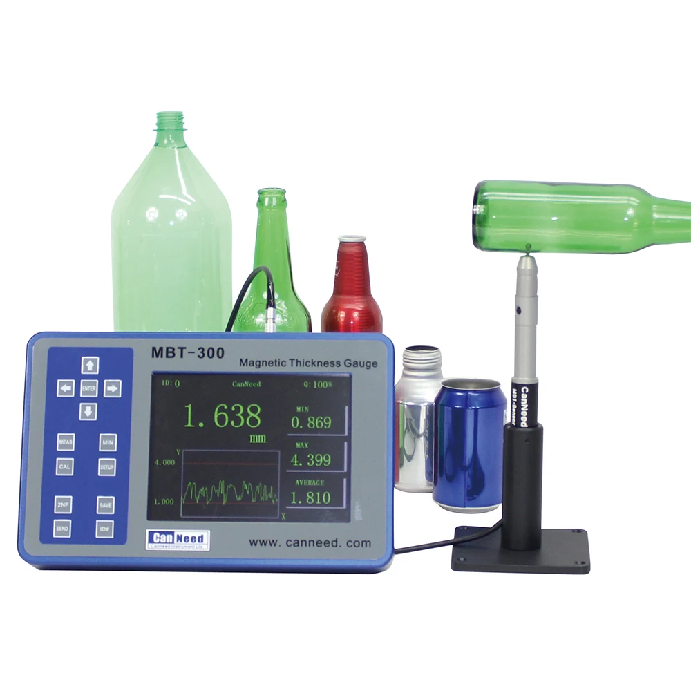 High Precision Hall Effect Thickness Gauge for PET Bottle Wall for Test 25.4mm 95000 Readings Recording 5/7mm Magnetic Beads 9