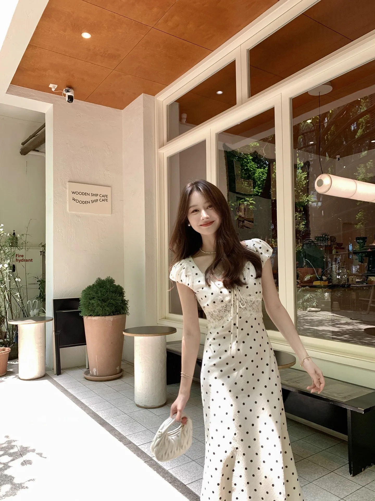 

Long Lace Splicing Floral Polka Dot Dr Vitali Infused Parisian Sle Summer Women's Dr ort Sve Other Material