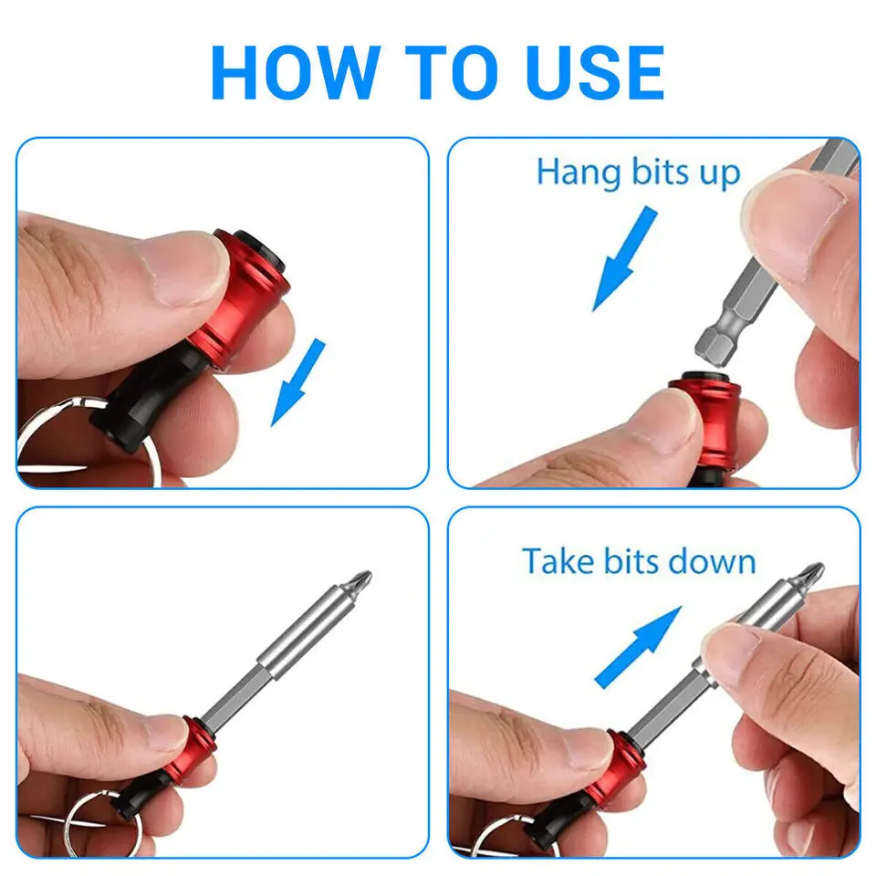 7 pz/set 1/4 "codolo esagonale cacciavite testa supporto asta di prolunga portachiavi adattatore punta da trapano sostituzione rapida