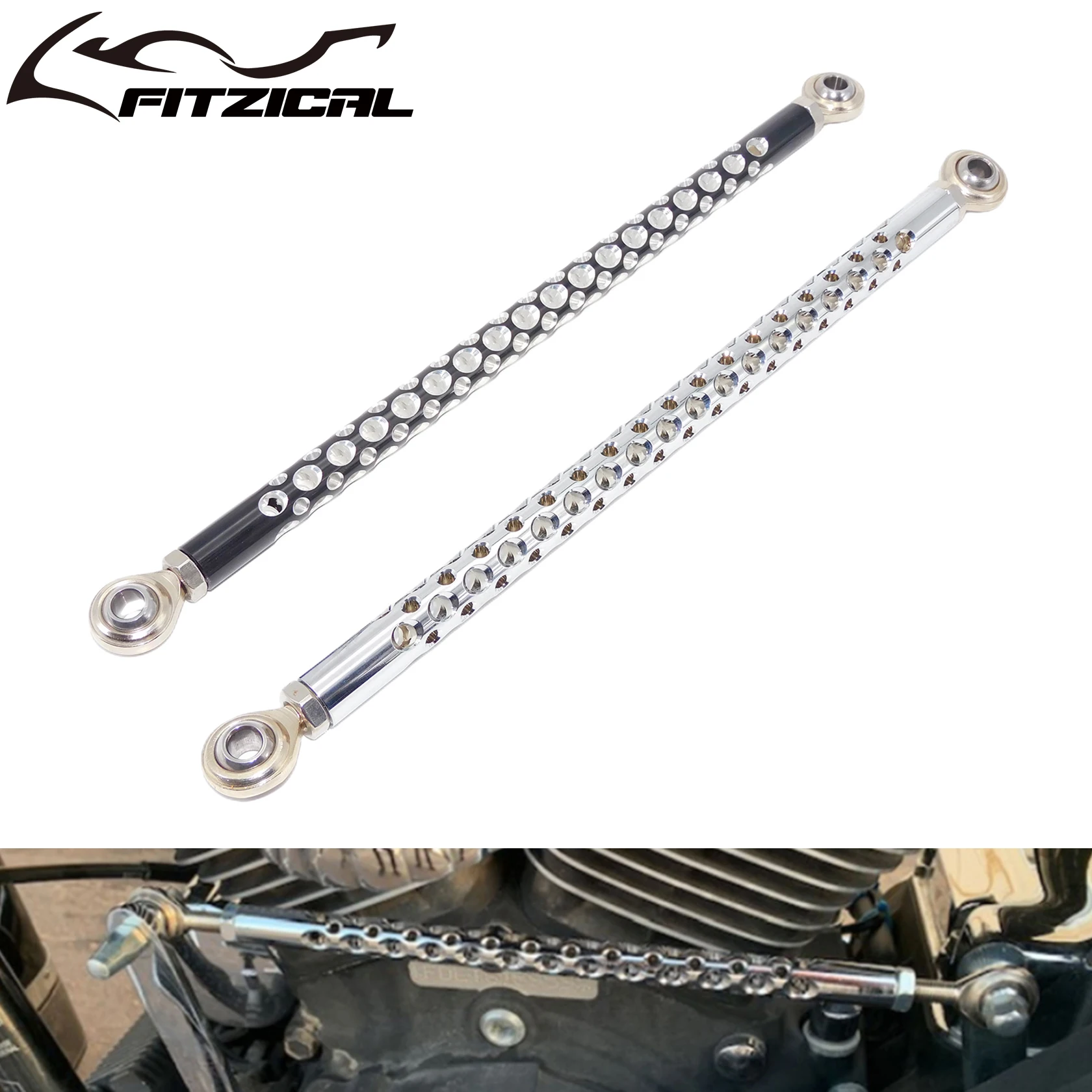 Palanca de enlace de cambio de marchas de motocicleta, accesorio negro/cromo CNC de aluminio para Harley Touring Road King Electra Glide Softail Dyna Fatboy FLH