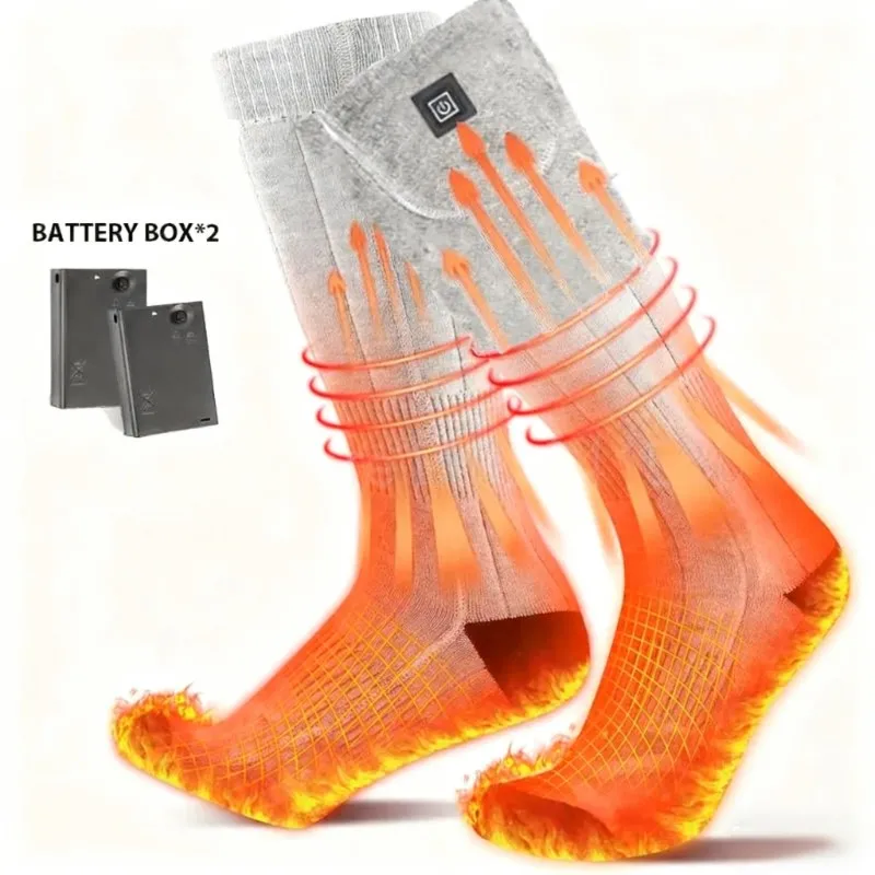 

Heated Socks For Rechargeable,3 Heating Settings Mobile Warming Heated Socks Foot Leg Warmers, Skiing Hunting Camping Washable