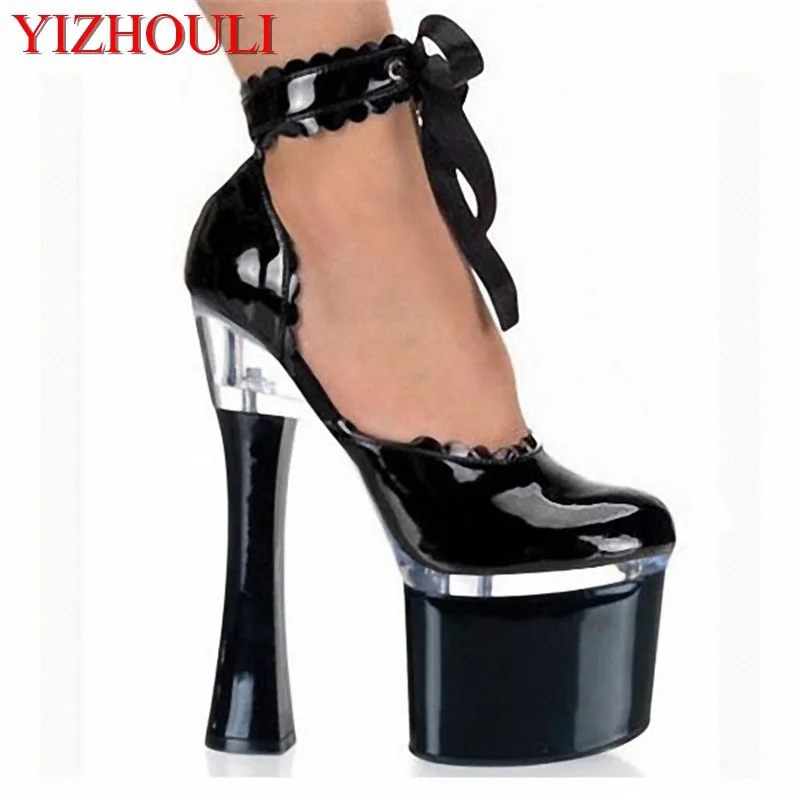 

Hot Sale Custom-Make 18CM Sexy Super High Heel Patent Leather Shoes, Performance Star / Model Shoes, Wedding Shoes, dance shoes