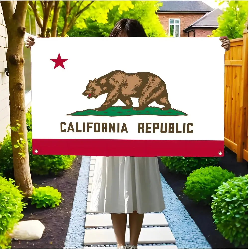 state pendant charm C-California Flags Borderless four-ring ornament indoor outdoor decoration effortless to hang