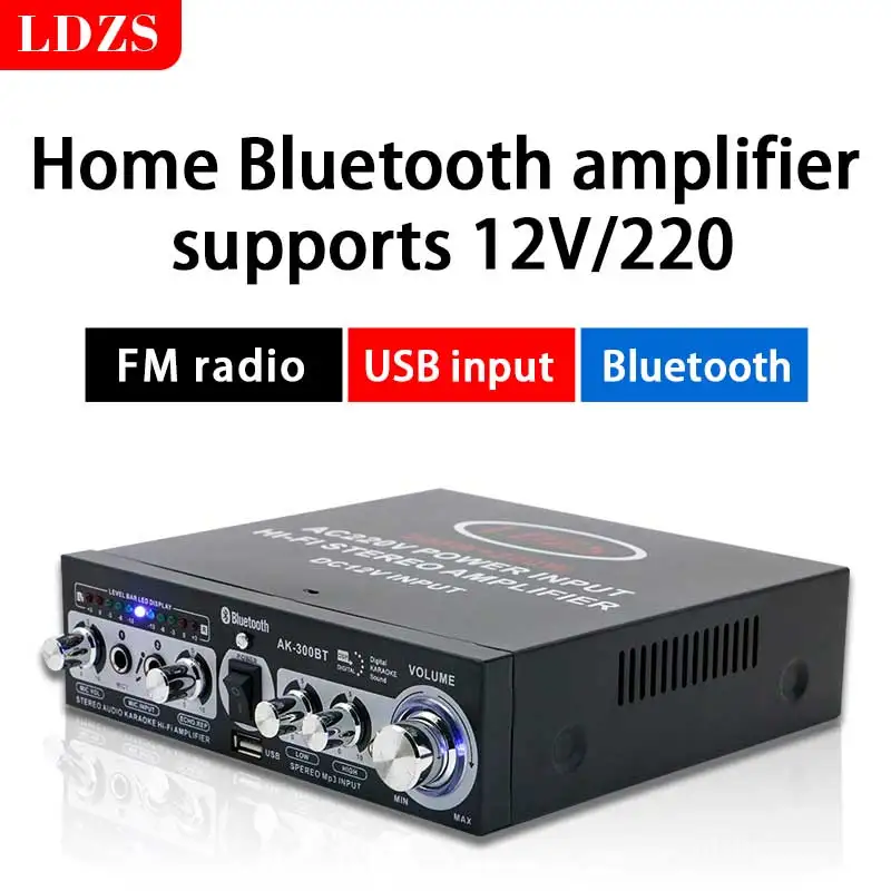 

LDZS Audio Amplifier 60Wx2 Channel 2.0 Digital for Home Car Powerful Bluetooth Hifi Stereo Subwoof AMP Support USB TF FM AUX