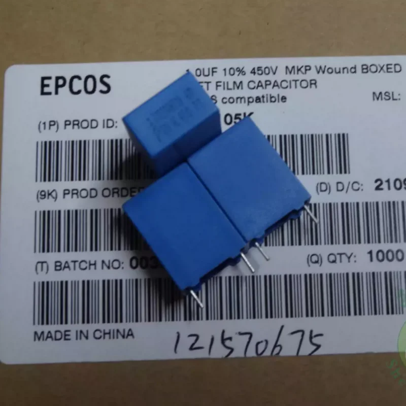 10pcs-100pcs EPCOS 1.0uf/450v 1uf 1u0 105 brand new 10MM thin film capacitor