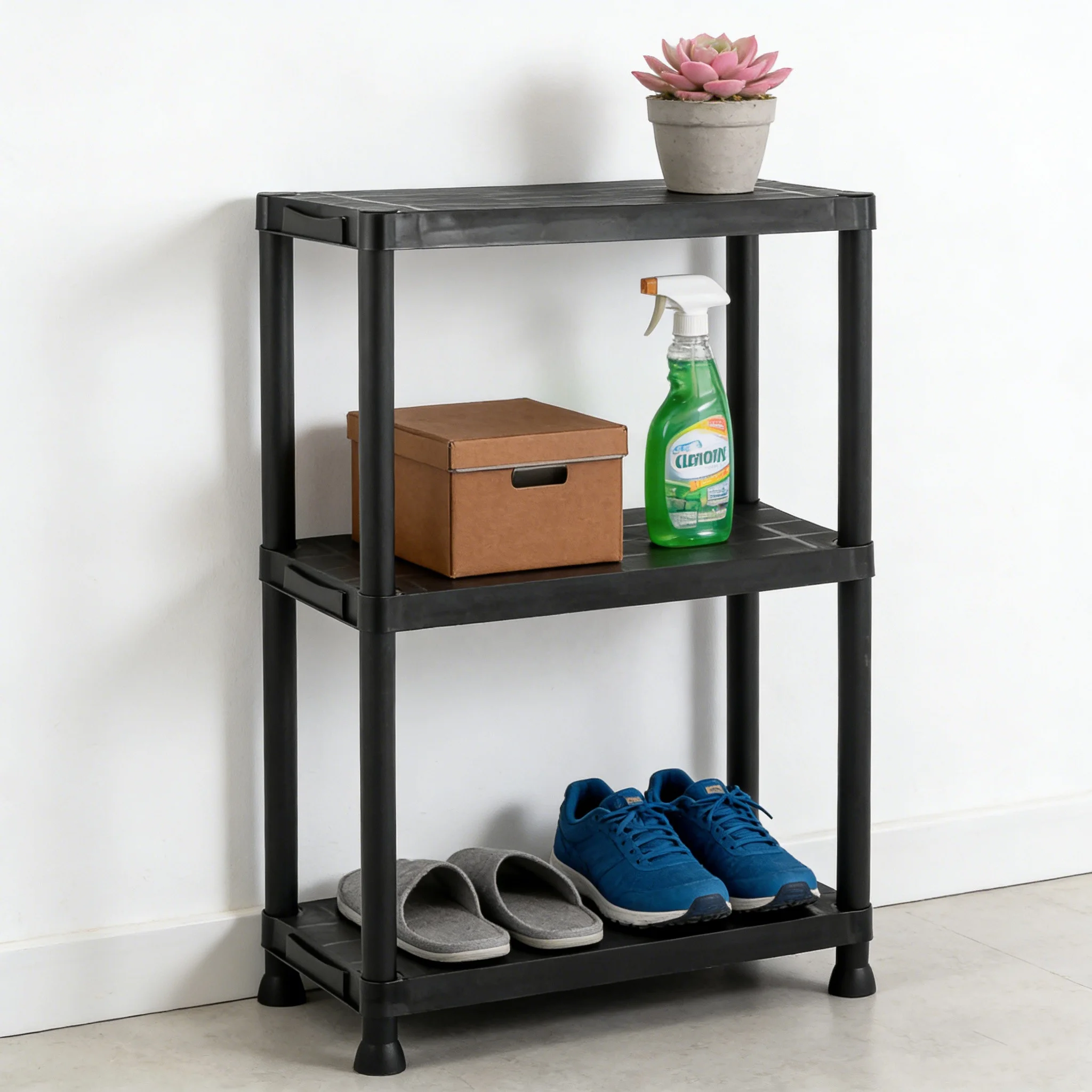 Wholesale 3-Layer Detachable Standing PP Plastic Storage Rack Modern Design Durable Build Multifunction Features for Living Room