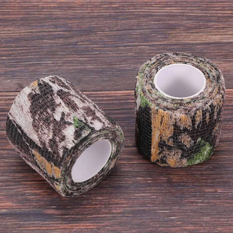 6 Roll Camouflage Tape Cling Scope Wrap Camo Stretch Bandage Self-Adhesive Tape For Camping Hunting Bike Telescope