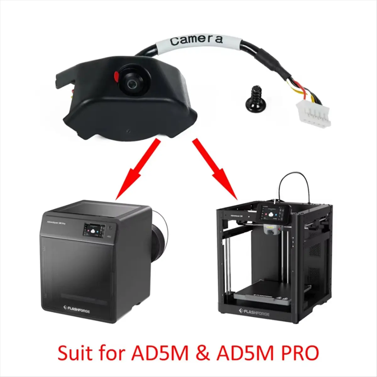 ABIU Camera Kit for Flashforge Adventurer 5M, AD5M Pro 3D Printer Accessory Enhanced Printing Precision Easy Installation