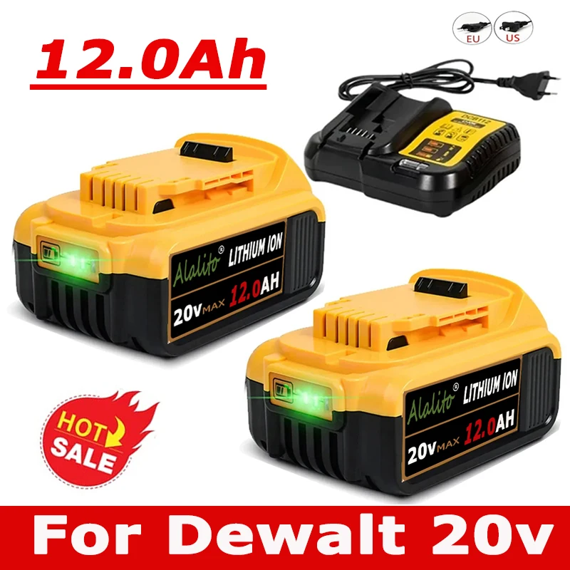 Batterie de rechange au lithium d'origine pour Dewalt, DCB200, DCB184, DCB200, DCB182, DCB180, DCB33, DCB182, DCB201, DCB206, 20V, 12000mAh