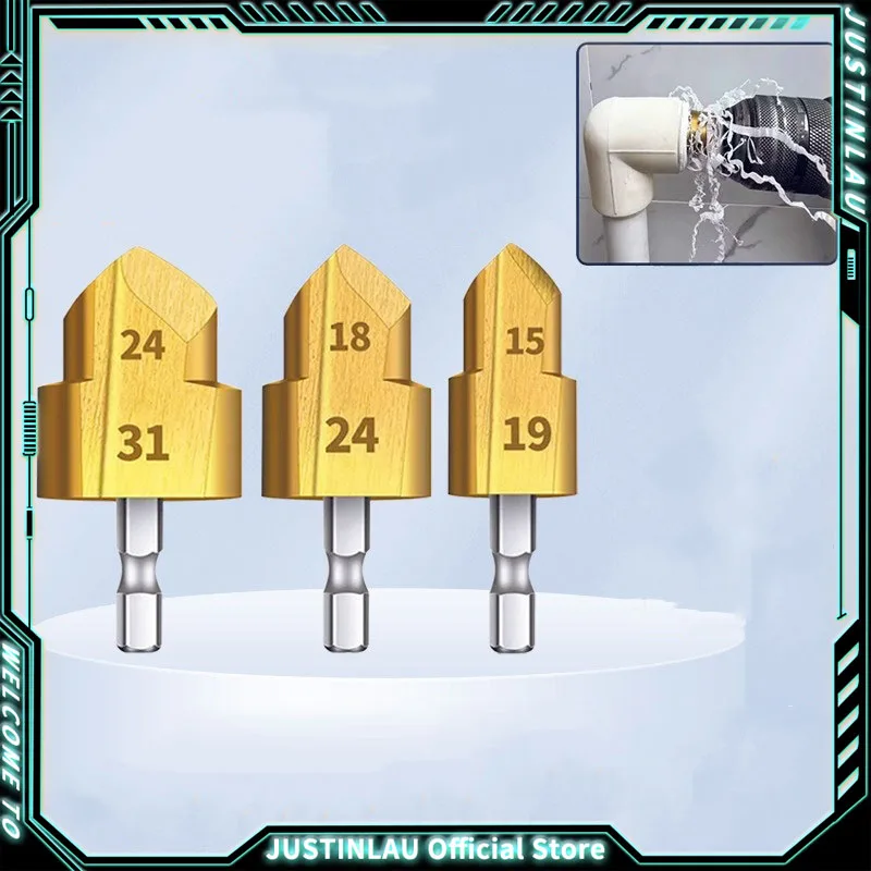 

20/25/32mm PPR Lifting Stepped Drill Bit HSS Step Drill Head Hex Shank Hole Opener Core Drill Bits for PVC Water Pipe Reaming