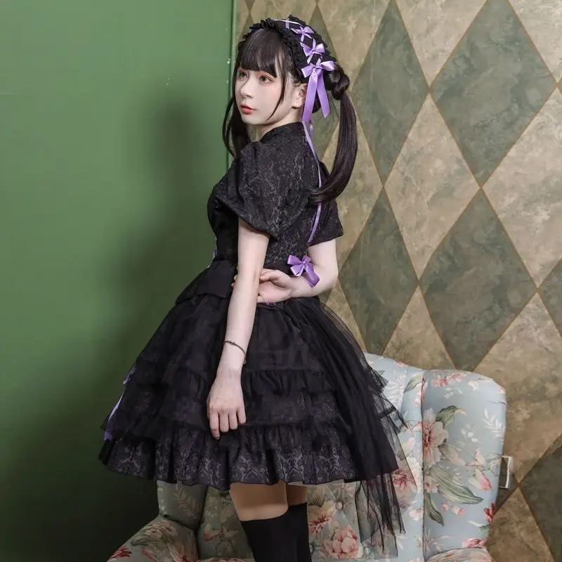 Japan Lolita rosa Dienst mädchen Kleid japanische süße Frauen Kleid Rollenspiel Kostüm Halloween Party Cosplay Kawaii Kleidung