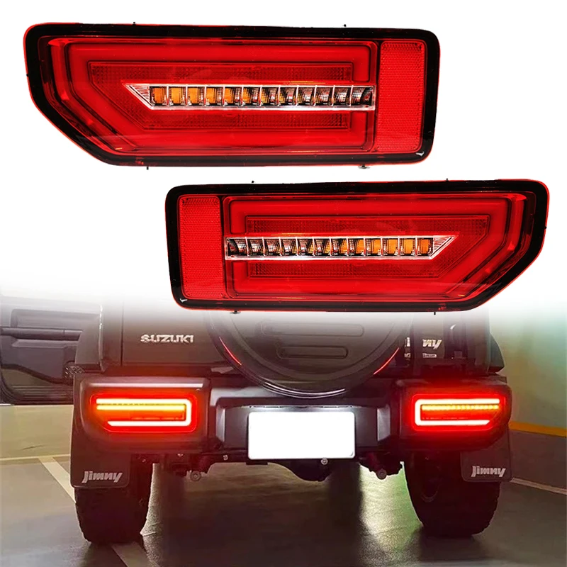 2PCS Car LED Reflector Tail Lamp Taillight For Suzuki JIMNY 2019 2020 For JB64/JB74 Rear Lamp Brake light Flow Turn Signal