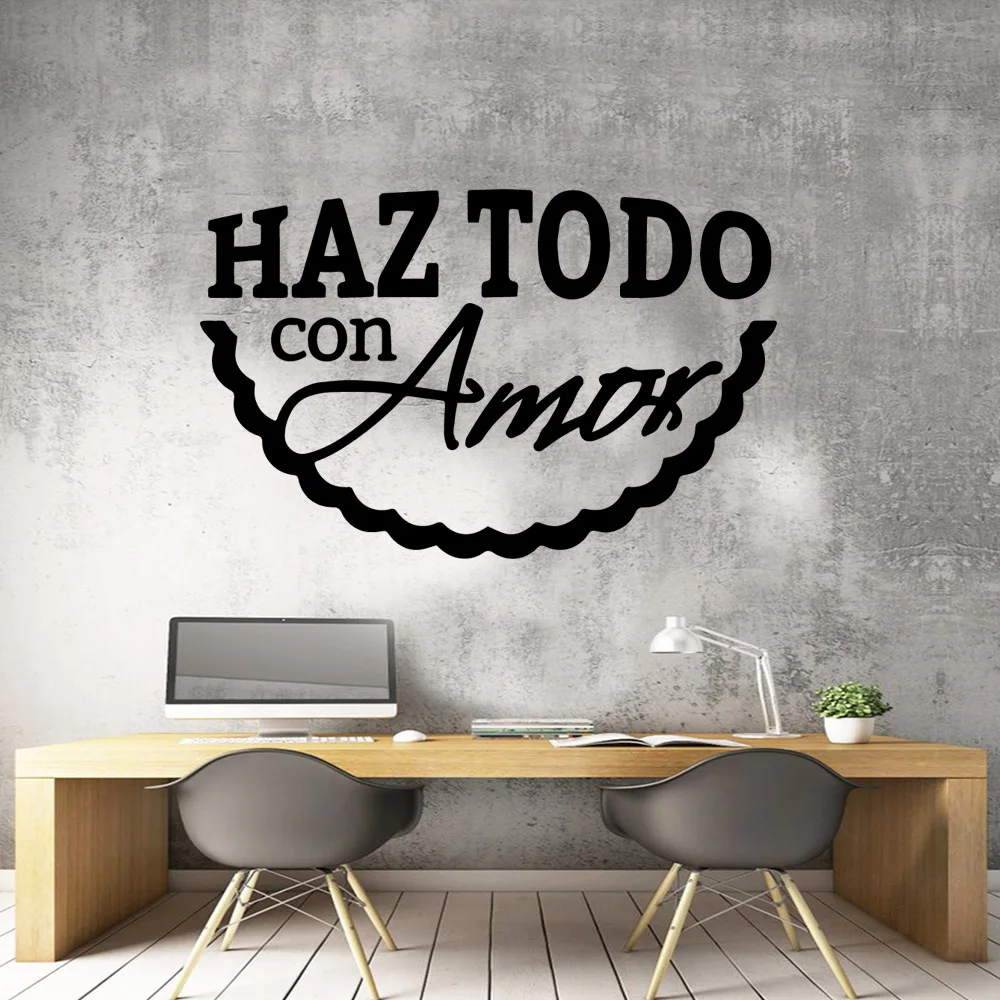 1 pc Hot sale funny spanish text wallsticker Decal Removable Vinyl Mural Poster Kids Room Nature Decor Decal Creative Stickers