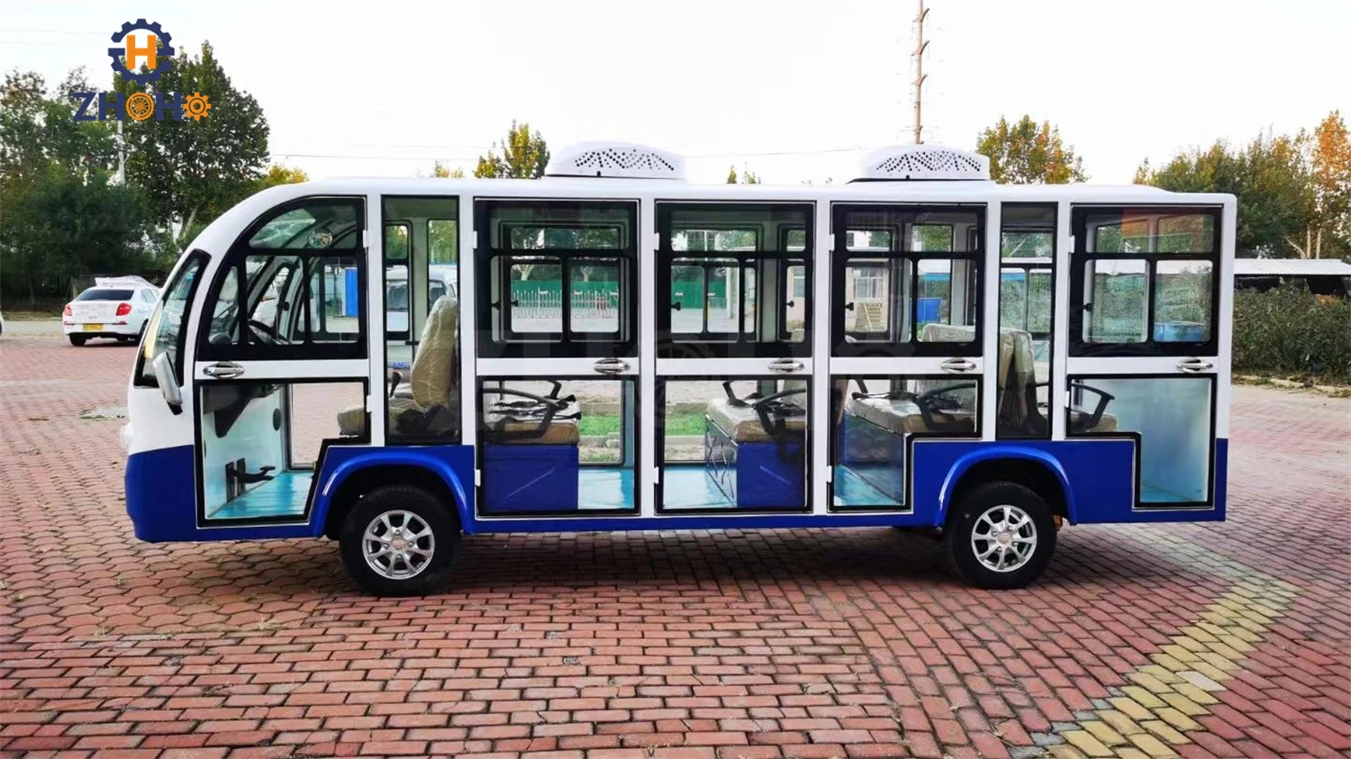 8-14-Seat Electric Classic Sightseeing Car Customized Color  Tourist Shuttle Scenic Areas Q235B Steel
