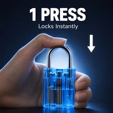 Lock Transparent Padlock Clear Cutaway Practice Visible Mechanism Mini Keyed Lock Copper Cylinder