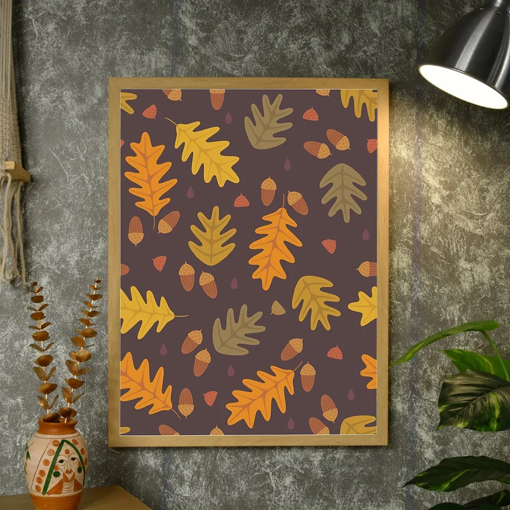 غير المؤطرة سقوط يترك قماش جدار الفن الخريف ديكور المنزل صورة طباعة ريفي الغابات طبيعة المشهد أشجار الغابات هدية #4