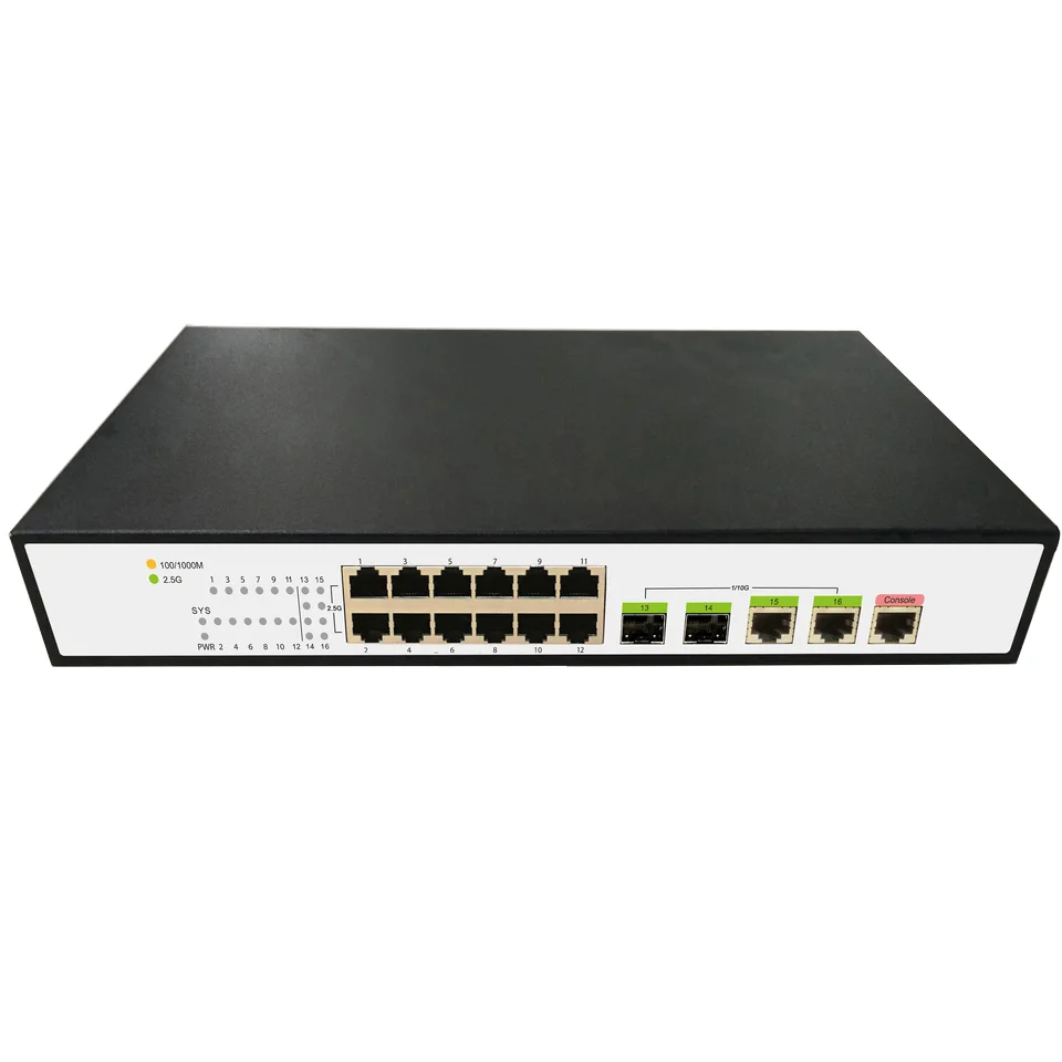 Factory Price 2.5 Gigabit Fiber Switch 12-Port Managed Industrial L2 Network Switch With 2*10G SFP+ Ethernet Communication Stock