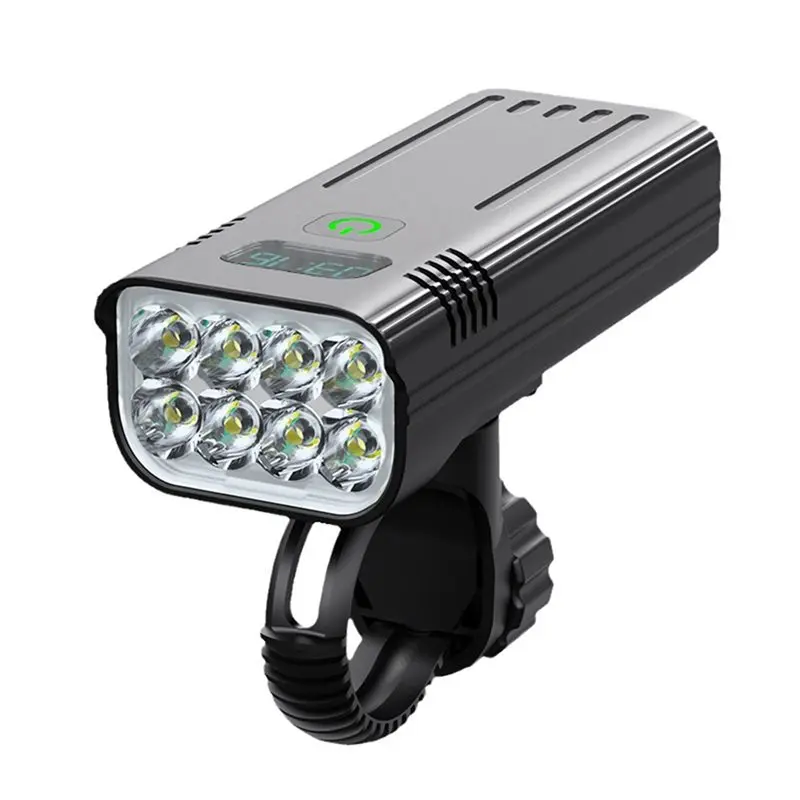 

A74K-Bike Aluminum Alloy Headlight 12 LED 5200Mah Bicycle Light USB Charging/Cycling Front Lamp Power