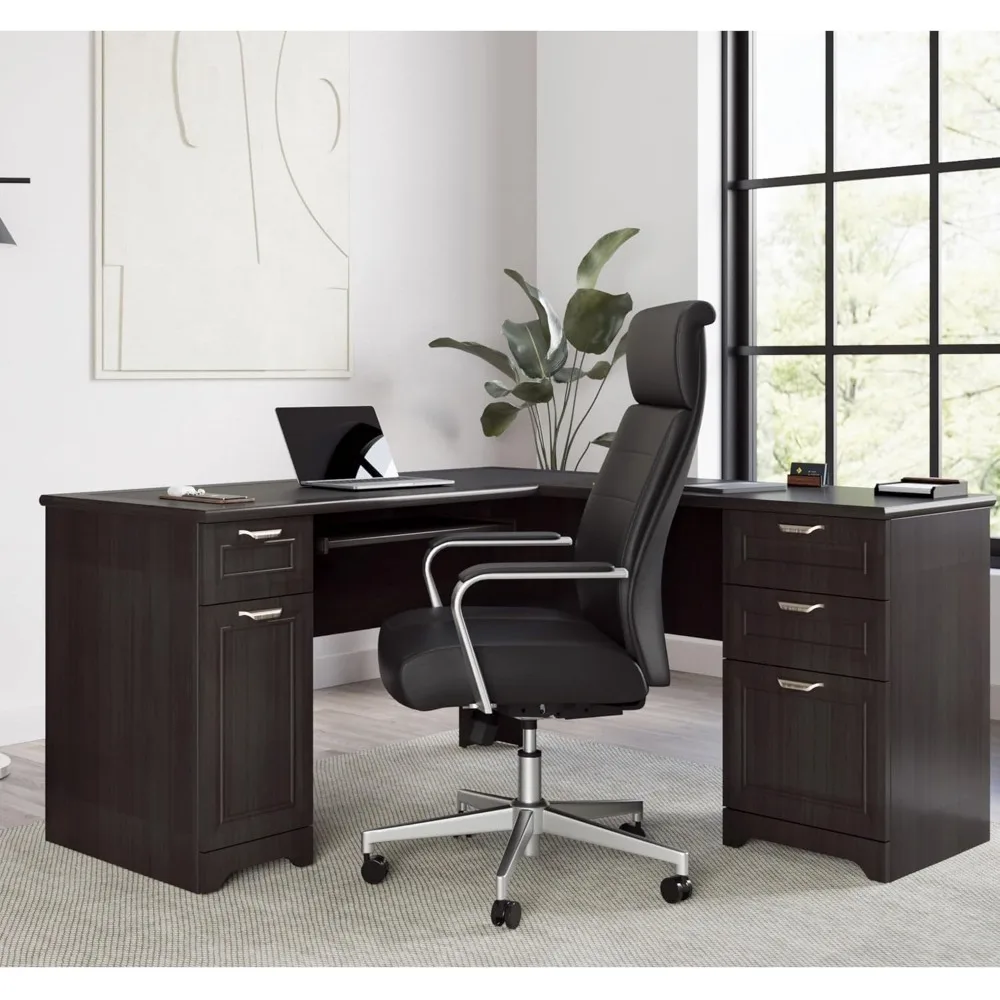 ®   مكتب كمبيوتر زاوية على شكل حرف L مقاس 59 بوصة من ماجلان، إسبرسو