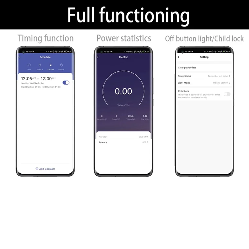 

ABAH-Tuya Wifi Wall Smart Socket Voice Timing Electricity Metering 147Smartsocket Remote Control US And EU Universal Durable -Bl