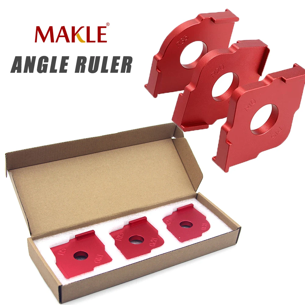 MAKLE Wood Panel Radius R Plate Router Table Bit Corner Jig Trimming Machine Engraving Machine Round Corner Template Kit