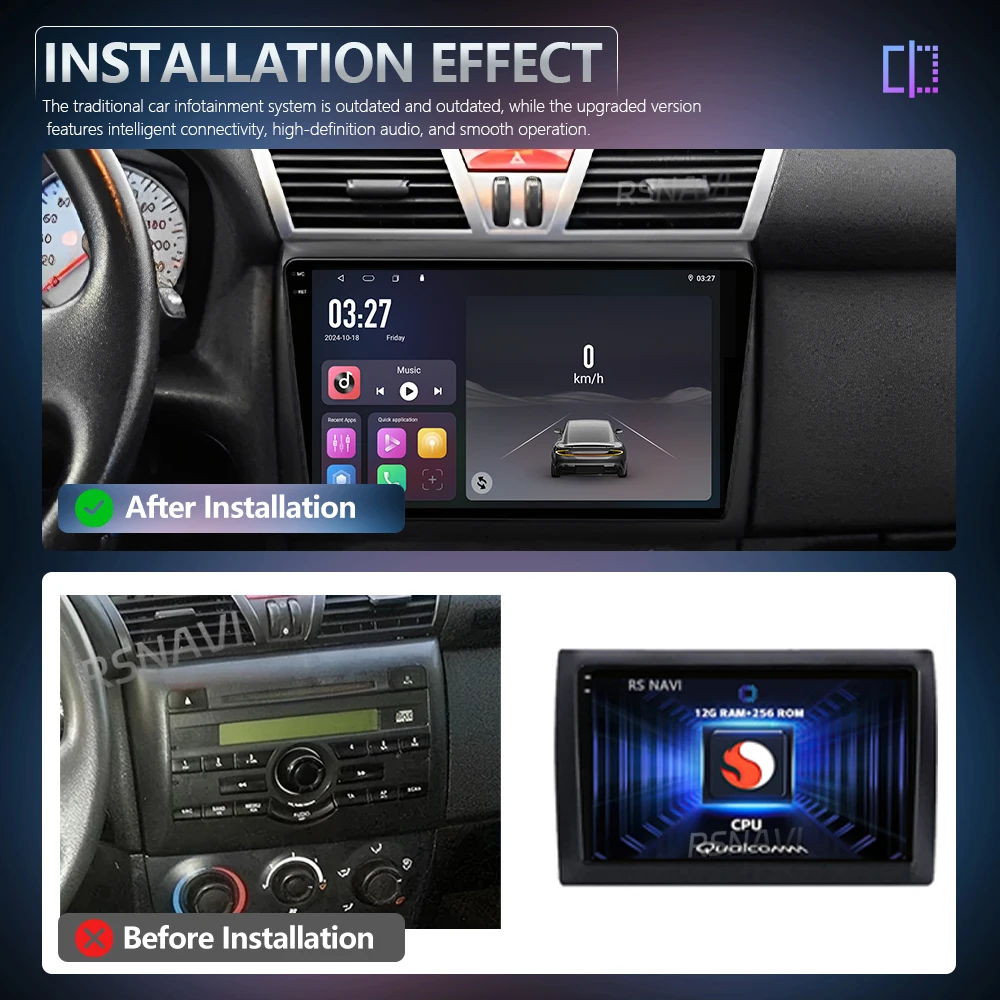 Qualcomm Plug and Play Android 16 For Fiat Stilo 2001 - 2010 2K QLED Android Car Radio Multimedia Video Player CarPlay 4G Stereo