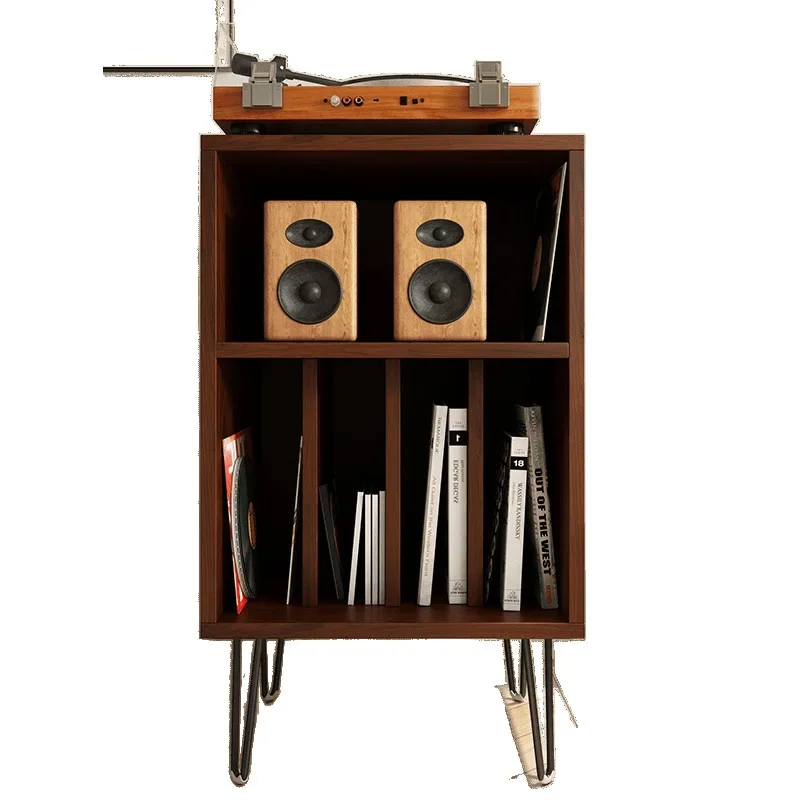 

Vinyl record player cabinet Solid wood power amplifier cabinet Audio cabinet Magazine Walnut sofa side