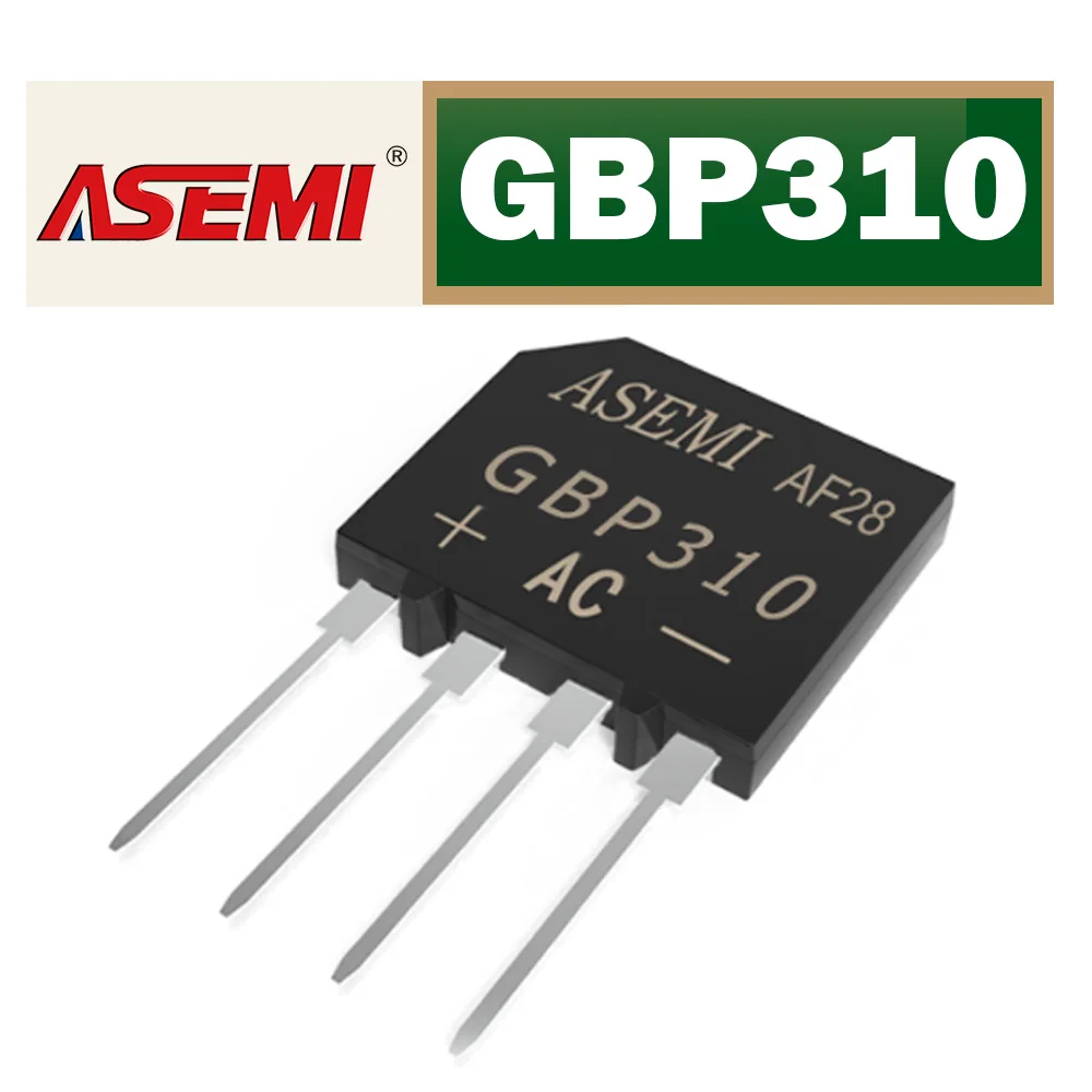 GBP310 AC 220V to DC 310V Single Phase Full Wave Diode Bridge Rectifier 3A 1000V Throught Hole Package ASEMI