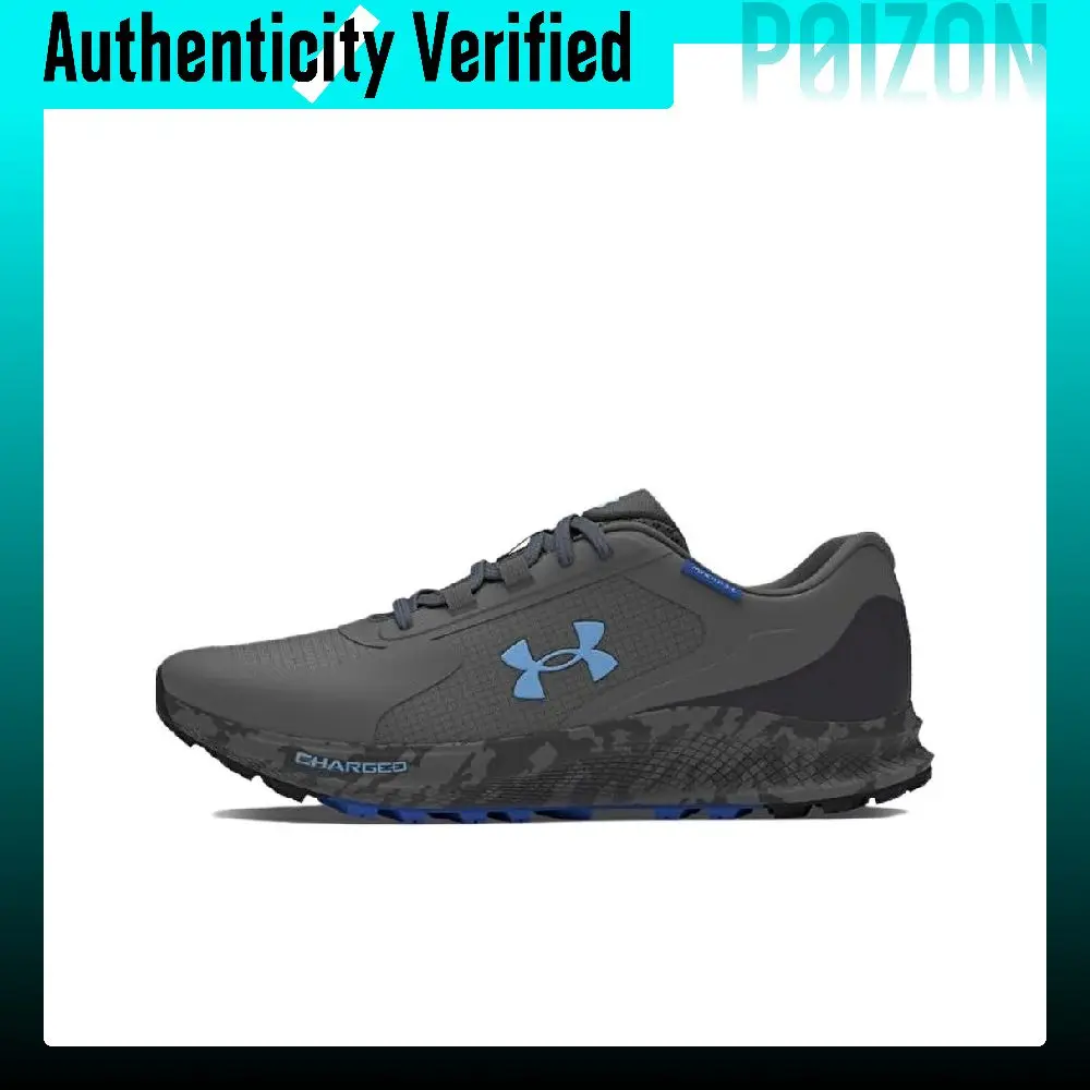 Under Armour Charged Bandit Trail 3 Abrasion Resistant Low top Running Shoes Men's Gray Blue 3028657-100