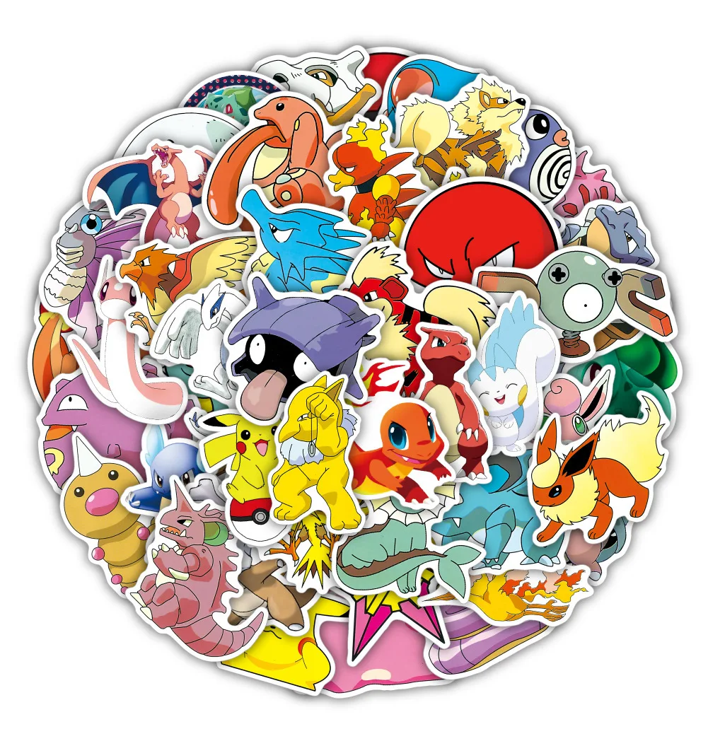 10/30/50PCS Pokemon Stickers Pack Kids Aesthetic Stationery Children's Deco Sketchbook Cute Anime Sticker Kawaii Classic Toys