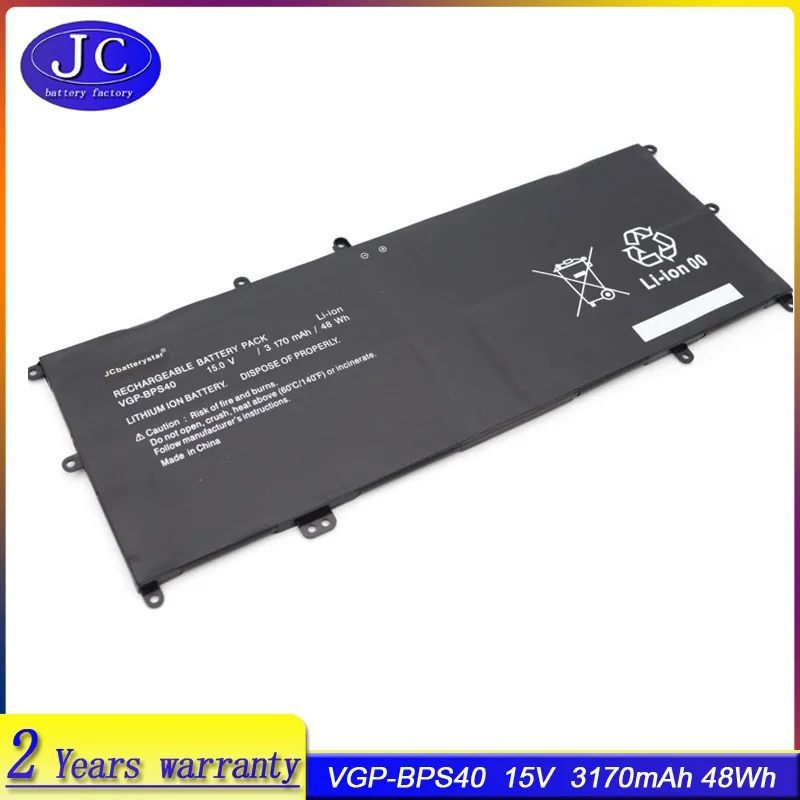 

JCLJF VGP-BPS40 Laptop Battery For SONY Vaio Flip 14A SVF14N SVF 15A SVF15N17CXB VGP-BPS40 15V 3170mAh Free 2 Years Warranty