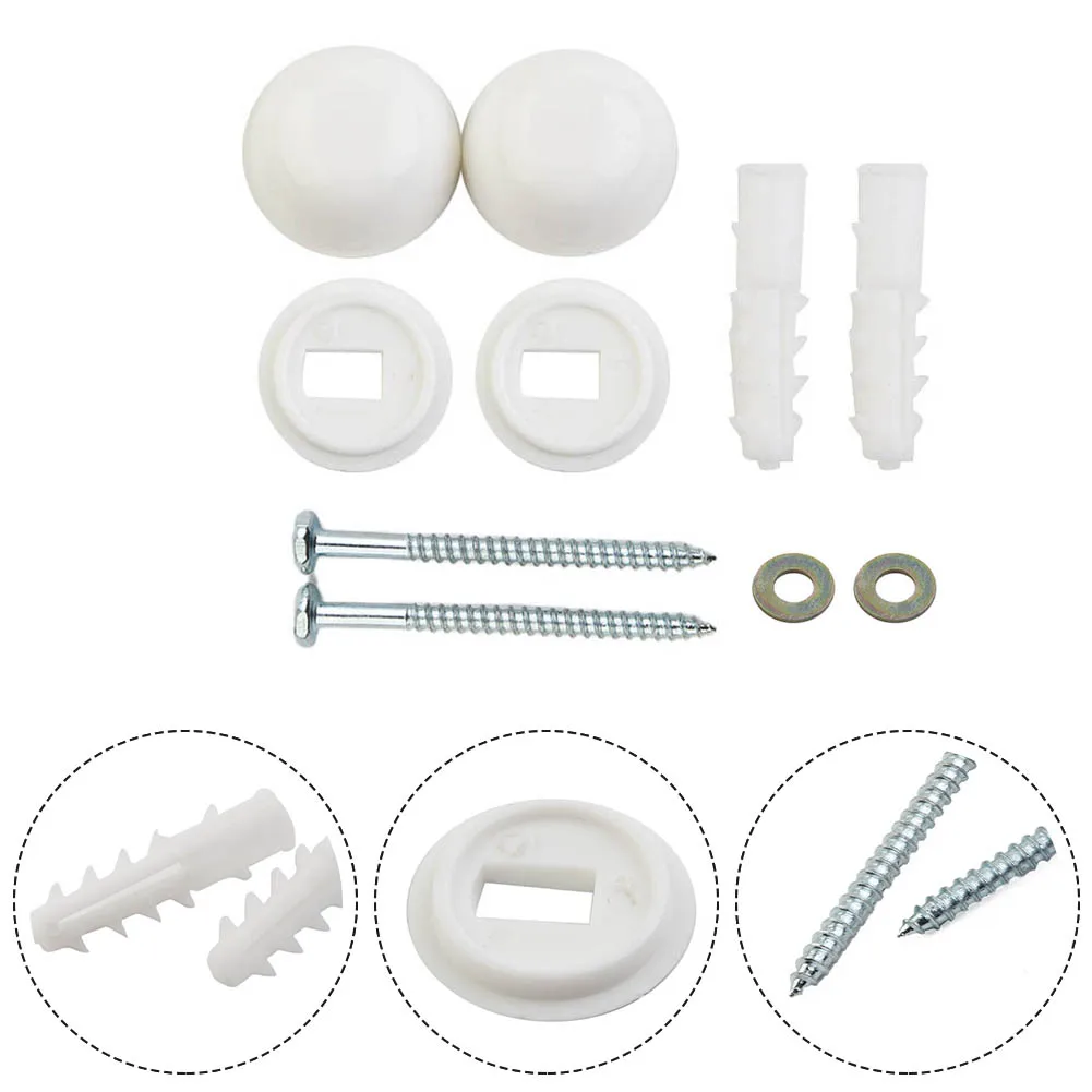 Angled Floor Fixing Kit for Toilet Pan Mounting with All Required Screws and Covers to Solid Positioning on Hard Surfaces