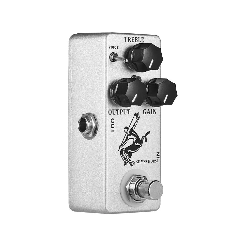 MOSKY Silver Horse Guitar Effect Pedal Mini Klon Centaur Effect Pedal Overdrive/Boost Effects Processors Volume Reverb Tremolo