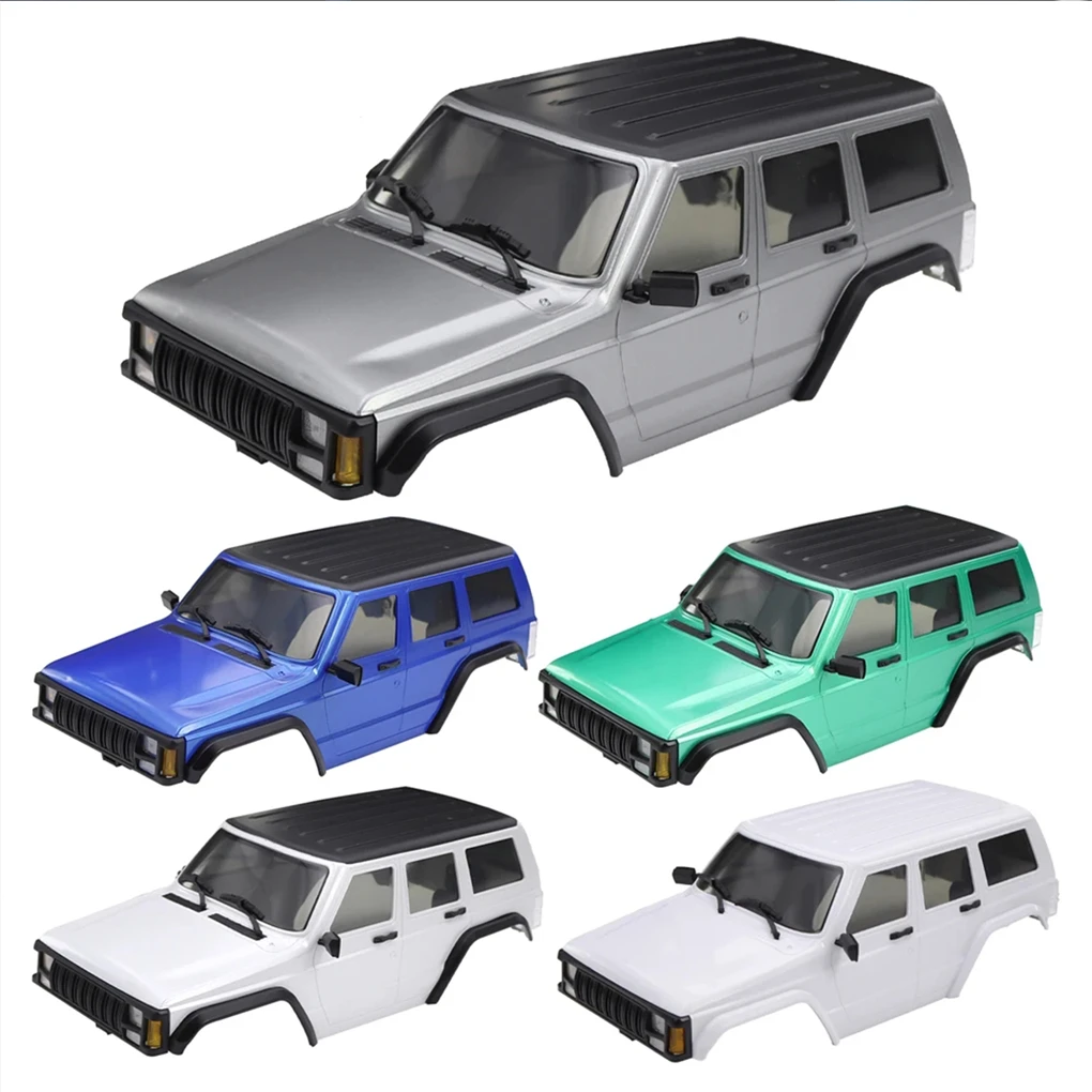 TRX4-M Bronco Defender ABS 6.10in Wheelbase Hardtop Cherokee Body Shell Kit With Front Rear Bumpers For 1/18 RC Crawler Upgrade